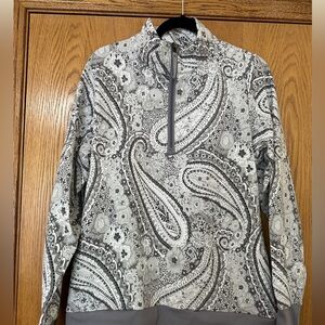 NWT Vera Bradley Shades Of Grey Paisley Pullover Jacket Size XL 16
